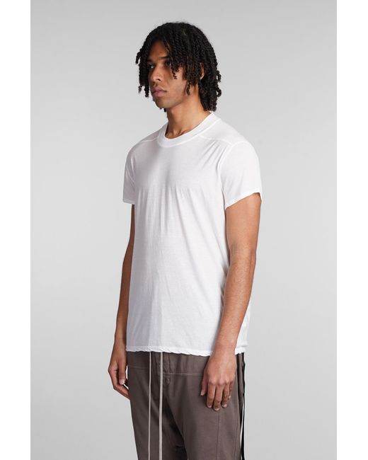 T-Shirt Small level t in Cotone Bianco di Rick Owens in White da Uomo
