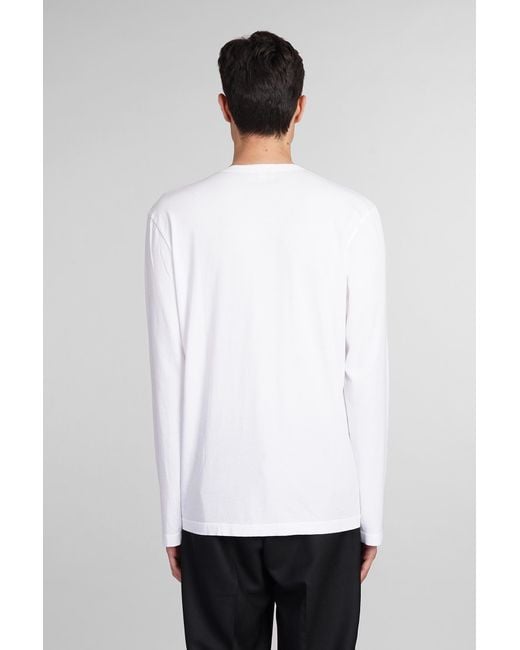 T-Shirt in Cotone Bianco di James Perse in White da Uomo