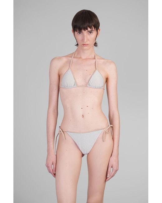 Beachwear Leah string in viscosa Argento di Mc2 Saint Barth in Pink