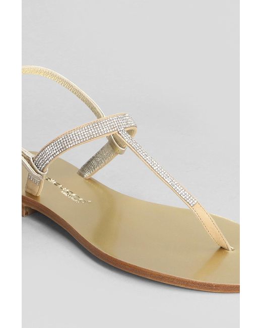 EDDICUOMO White Flats In Platinum Leather