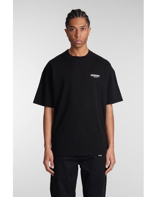 T-Shirt in Cotone Nero di Represent in Black da Uomo