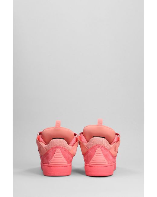 Sneakers Curb in pelle e camoscio Rosa di Lanvin in Pink