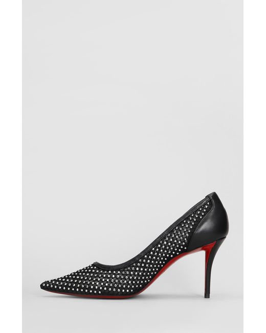 Decollete Apostropha strass 80 in Poliestere Nera di Christian Louboutin in Black