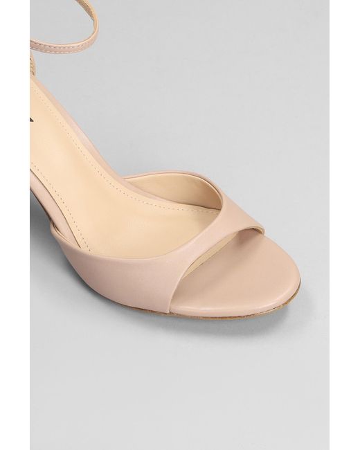 Lola Cruz Pink Petrina Sandals In Powder Leather