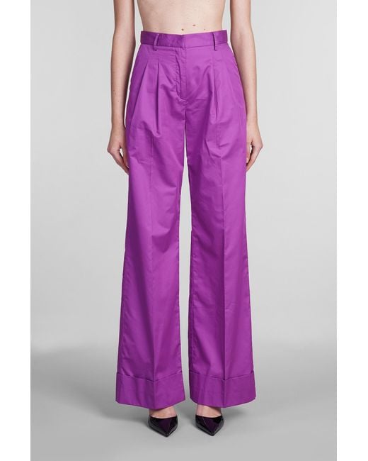 ANDAMANE Purple Nathalie Pants In Viola Cotton