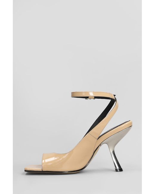 Alchimia Multicolor Sandals In Camel Patent Leather