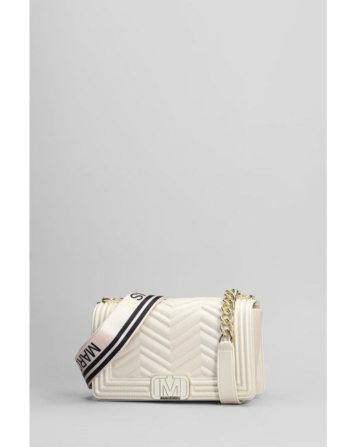 Borsa a spalla Flat Wave S in ecopelle Beige di Marc Ellis in Natural