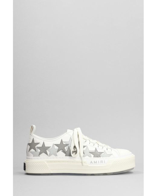 Amiri Stars Court Low Sneakers In White Leather for men