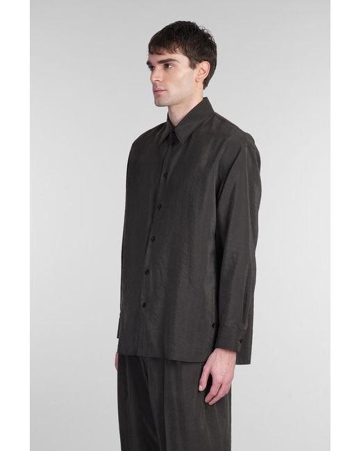 Camicia in Seta Marrone di Lemaire in Gray da Uomo