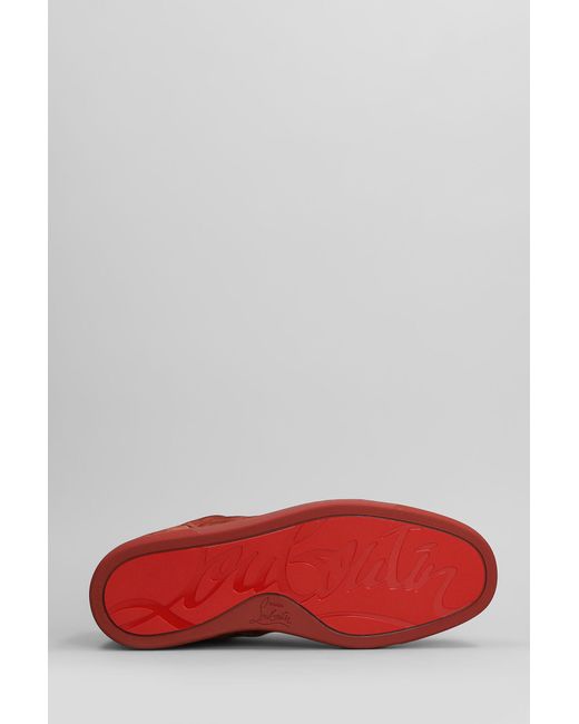 Sneakers Louis junior spikes in Camoscio Rosso di Christian Louboutin in Red da Uomo