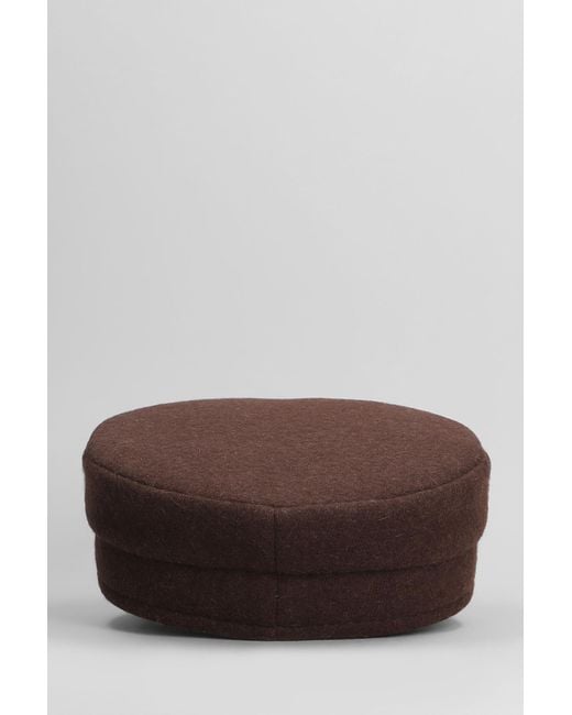 Ruslan Baginskiy Logo-embellished Hats In Brown Wool