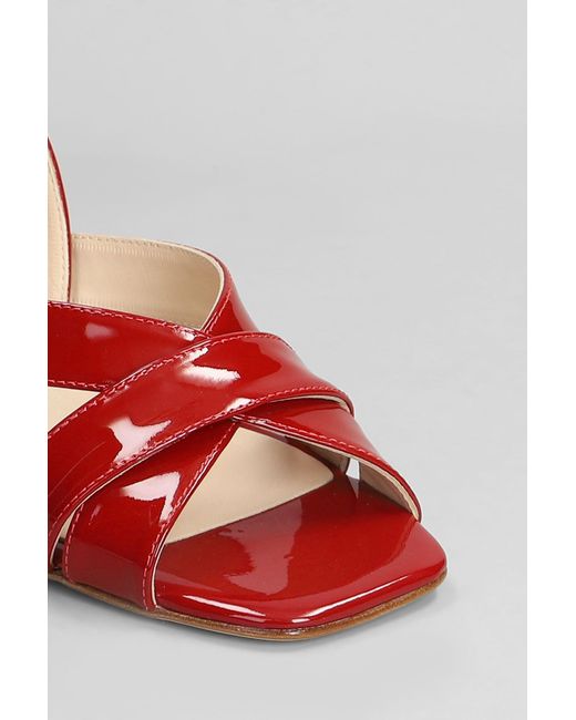 Anna F. Sandals In Red Patent Leather