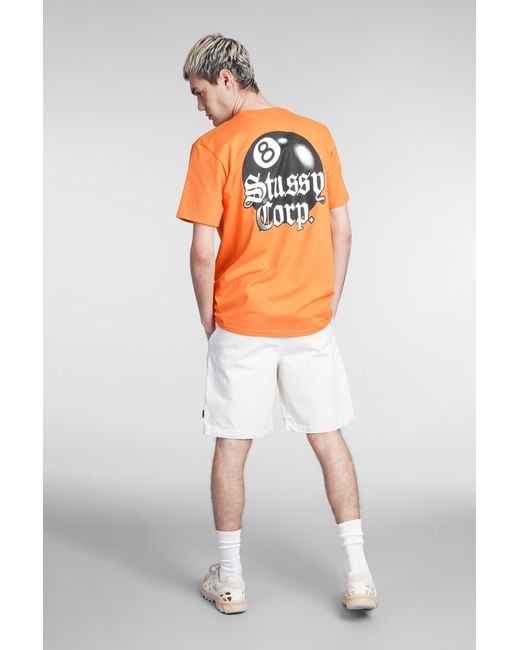 Stussy T-shirt In Orange Cotton for Men | Lyst