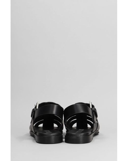 Sandali flats Jenna in Pelle Nera di Bibi Lou in Black