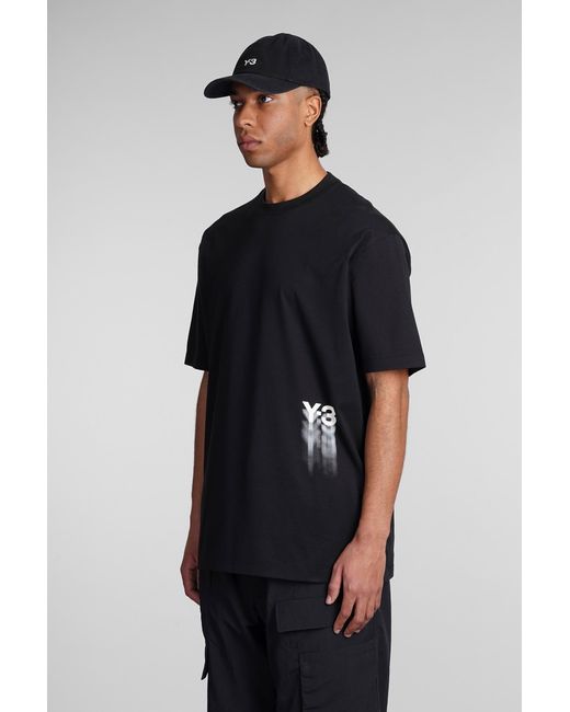 T-Shirt in Cotone Nero di Y-3 in Black da Uomo
