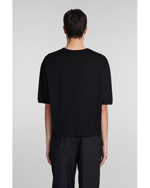 T-Shirt in Cotone Nero di Lemaire in Black da Uomo