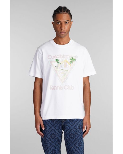T-Shirt in Cotone Bianco di Casablanca in White da Uomo