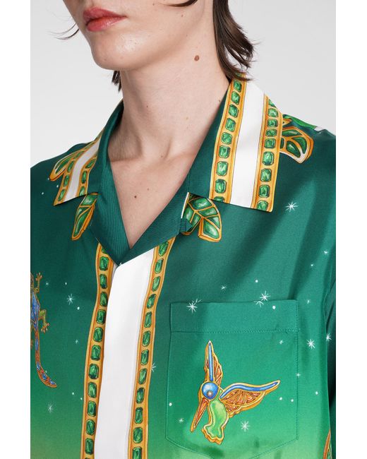 Camicia in Seta Verde di Casablancabrand in Green