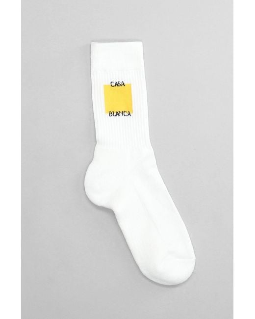 Calzini in Cotone Bianco di Casablanca in White da Uomo
