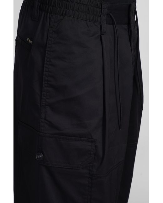 Pantalone in Cotone Nero di Emporio Armani in Black da Uomo