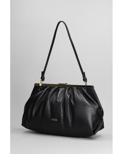 Isabel Marant Leyden Shoulder Bag In Black Raffia