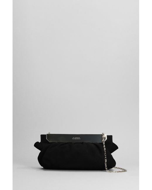 Isabel Marant Gray Luz Clutch In Black Suede