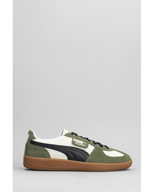 PUMA Multicolor Palermo Og Sneakers In Green Suede And Fabric for men