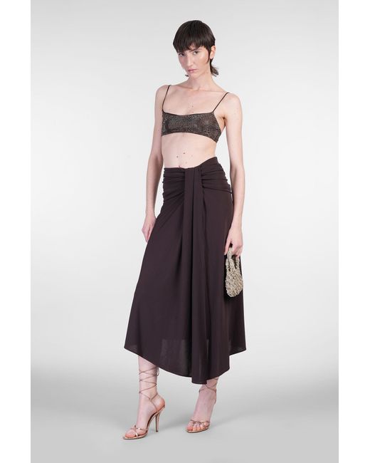Gonna Wren Skirt in Poliestere Marrone di ANDAMANE in Black