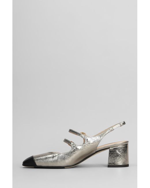 Decollete in Pelle Canna di fucile di Julie Dee in Gray