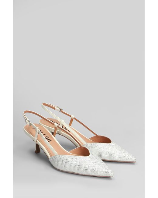 Bibi Lou White Farah 85 Pumps In Beige Leather