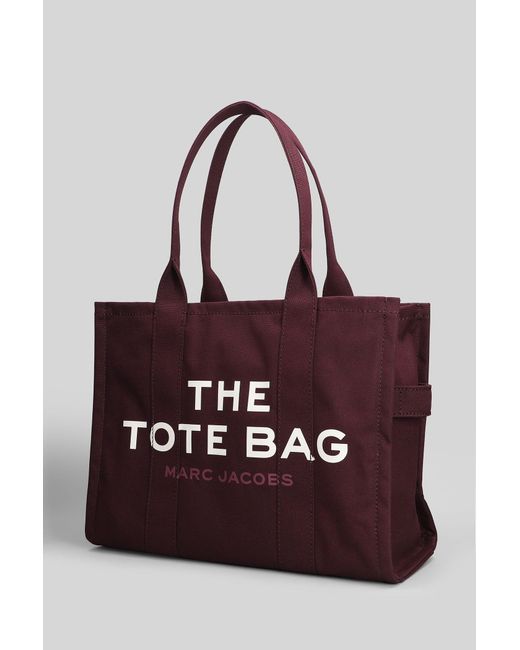 Marc Jacobs Red The Large Tote Tote In Bordeaux Cotton