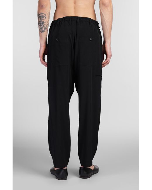 Pantalone in Triacetato Nero di Y's Yohji Yamamoto in Black da Uomo