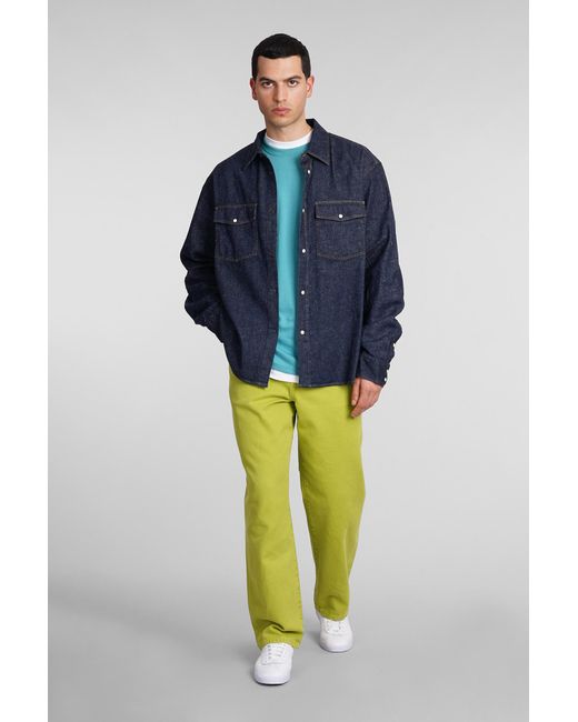 Jeans in denim Verde di Stussy in Yellow da Uomo