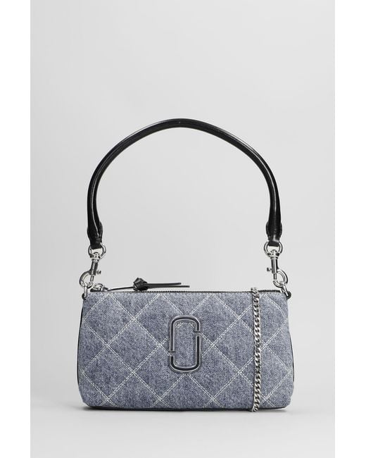 Marc Jacobs Gray The Pochette Shoulder Bag In Blue Cotton