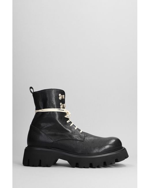 Ernesto Dolani Drako 05 Combat Boots In Black Leather for men