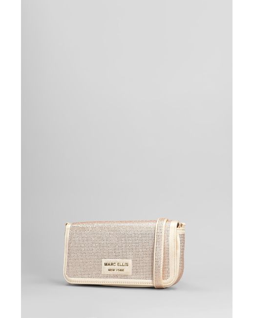 Marc Ellis Natural Shiny Small Bag Shoulder Bag In Gold Fabric