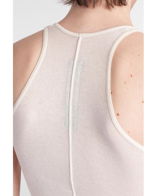 Canotta Basic rib tank in Cotone Beige di Rick Owens in Pink
