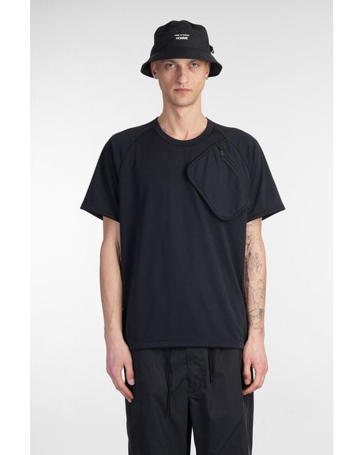 T-Shirt in Poliestere Nera di Comme des Garçons in Black da Uomo