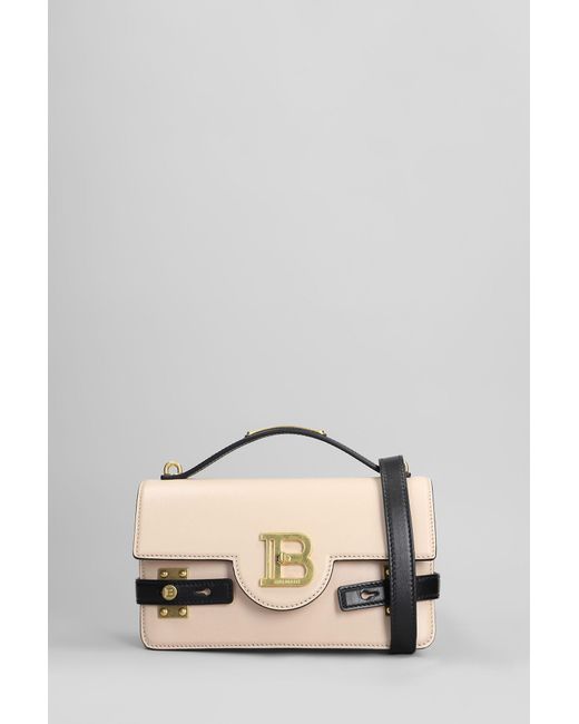 Borsa a spalla B buzz 24 in Pelle Rosa di Balmain in Natural