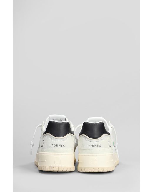 Sneakers Torneo Pure Soft in pelle e camoscio Bianco di Date in Multicolor da Uomo