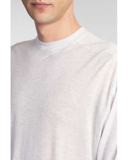 T-Shirt Obi in Cotone Grigio di DANILO PAURA in White da Uomo