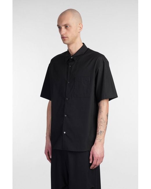 Camicia in Cotone Nero di Attachment in Black da Uomo