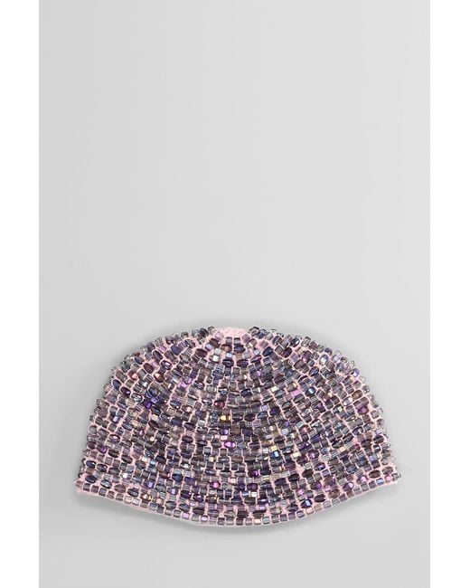 404 Suite Purple Leonor Hats In Rose-pink Cotton