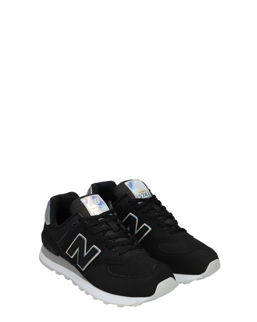 New Balance 574 Sneakers In Black Nubuck | Lyst