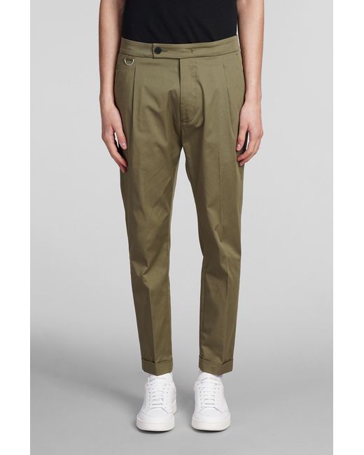 Low Brand Riviera Pants In Green Cotton for men