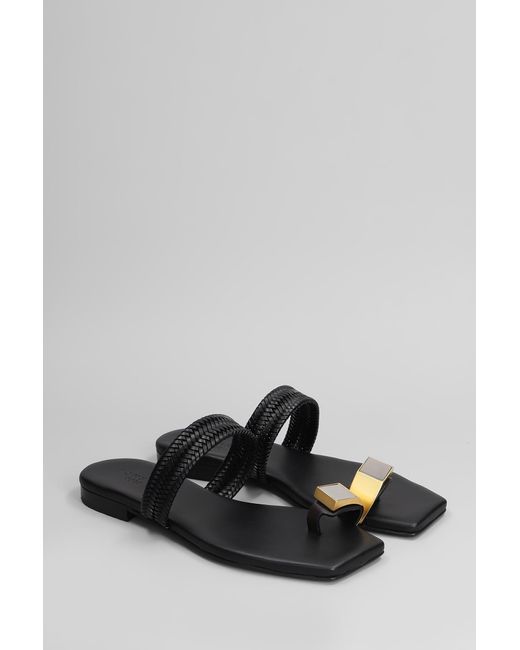 Sandali flats in Pelle Nera di DONNARì in Gray