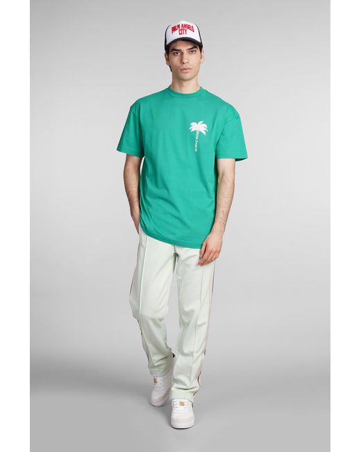 Palm Angels T-shirt In Green Cotton for men