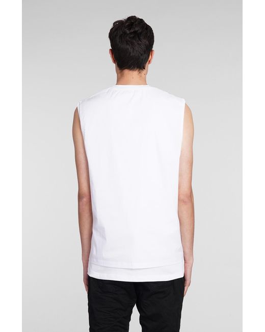 State of Order Sioux Tank Top In White Cotton for men
