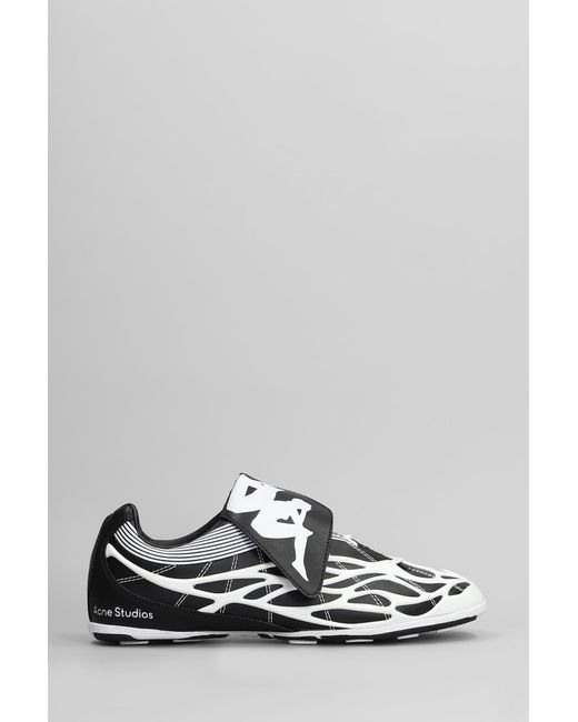 Acne Studios X Kappa Sneakers In Black Leather in White | Lyst