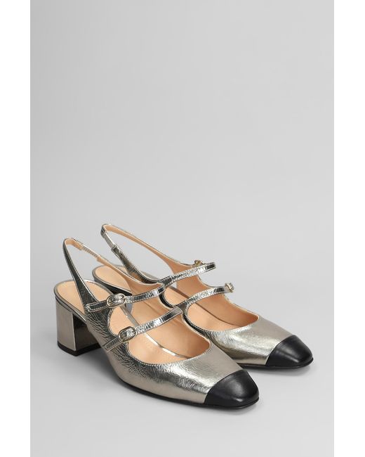 Decollete in Pelle Canna di fucile di Julie Dee in Gray